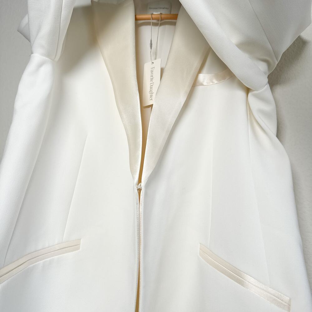NWT Favorite Daughter The Suiting Blazer Ivory Size XS Satin Lapel SP24 $398 - Picture 10 of 17